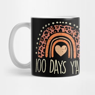 Rainbow 100 Days Yall 100Th Day Of School Teacher Women Mug